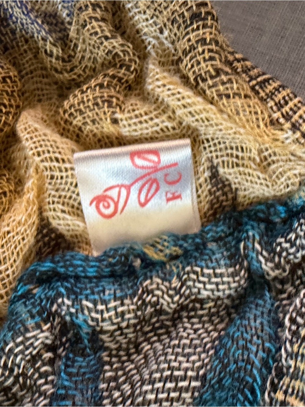 Boho Multi-Color Textured Knit Infinity Scarf - Picture 2 of 8